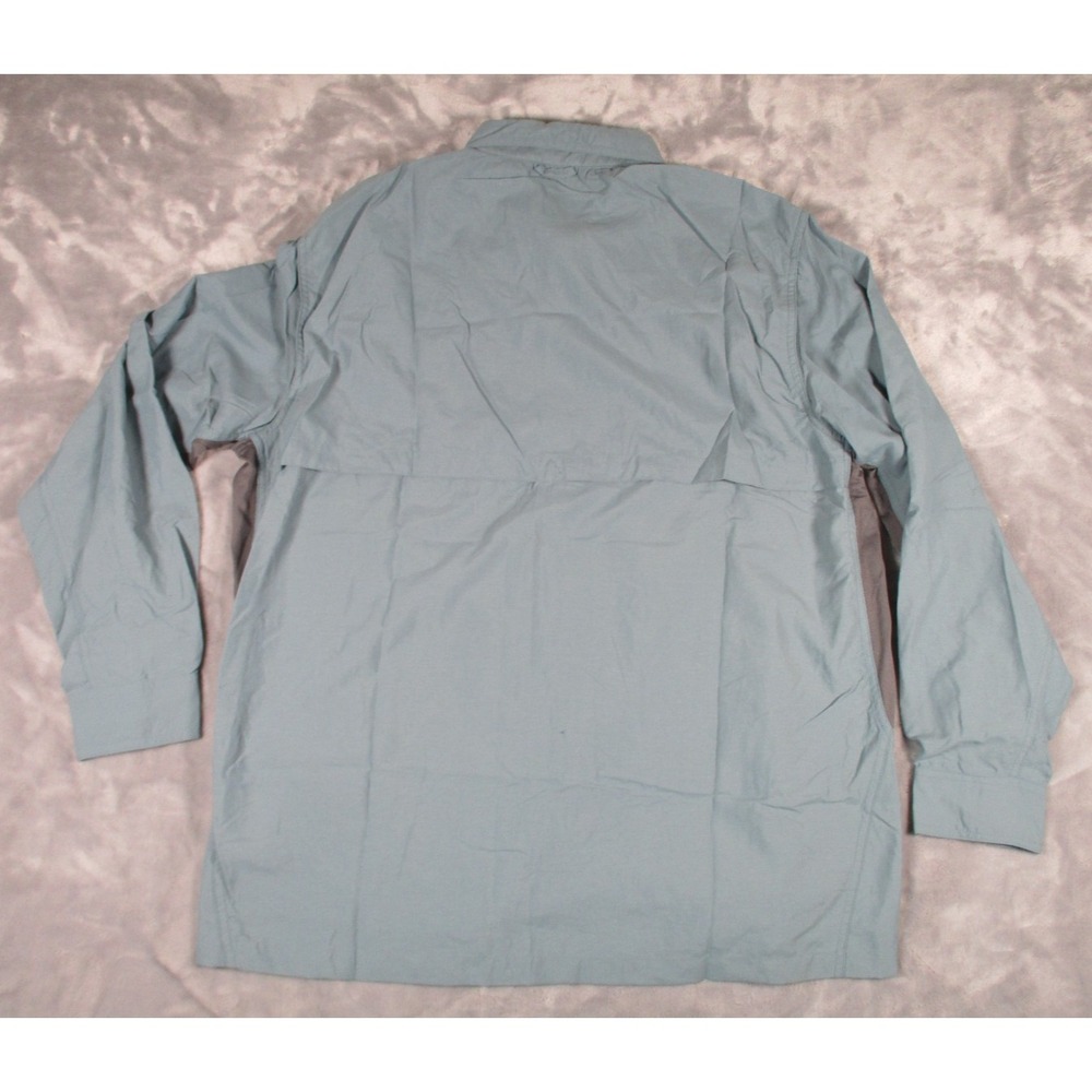 Natural Gear Fishing Shirt Mens L Blue Long Sleeve Button Up Vented Outdoor NWT - Picture 2 of 8